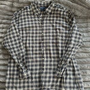 Ralph Lauren Men's Black and White Plaid Shirt XLT